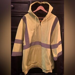 High-Visibility Yellow and Black Men's ANSI 3 Hoodie